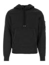 Brushed Emerized Diagonal Fleece Lens Hoodie Black - CP COMPANY - BALAAN 1