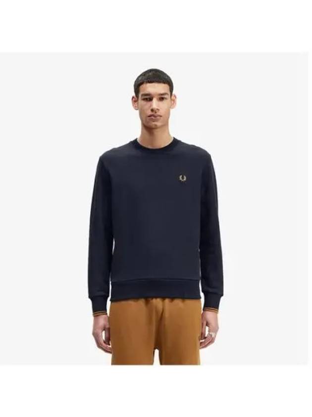 Fred Perry Baseline Crewneck Shirt Navy AFPM2437535 R63 - FRED PERRY - BALAAN 1