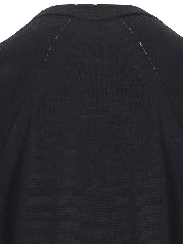 Lightweight Crew Neck Merino Wool Knit Top Black - JIL SANDER - BALAAN 4