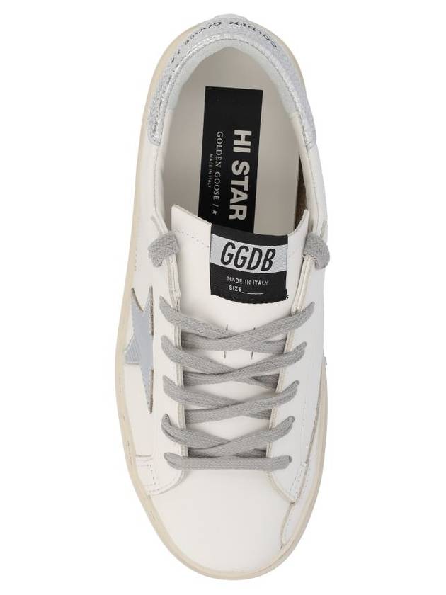 Hi Star White Metallic Silver Heel Tab Sneakers - GOLDEN GOOSE - BALAAN 5