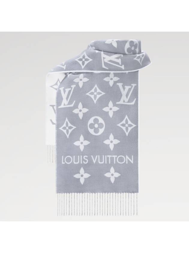 LV Essential Monogram Wool Scarf Light Grey - LOUIS VUITTON - BALAAN 3