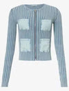 Women s Ribbed Zip Cardigan A60512 DUSBL - ACNE STUDIOS - BALAAN 1