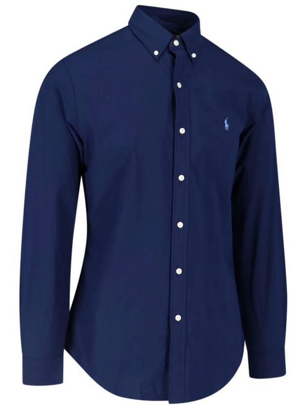 Embroidered Logo Pony Long Sleeve Shirt Navy - POLO RALPH LAUREN - BALAAN 4