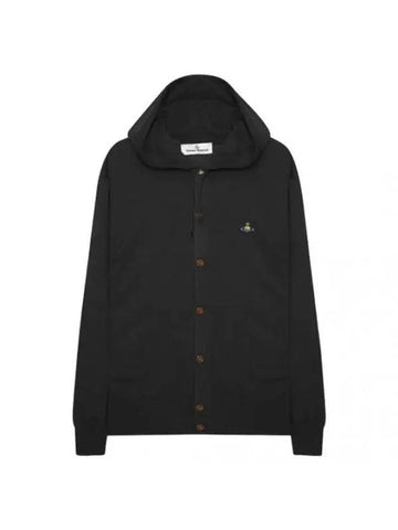 Logo Hooded Cardigan Black - VIVIENNE WESTWOOD - BALAAN 1