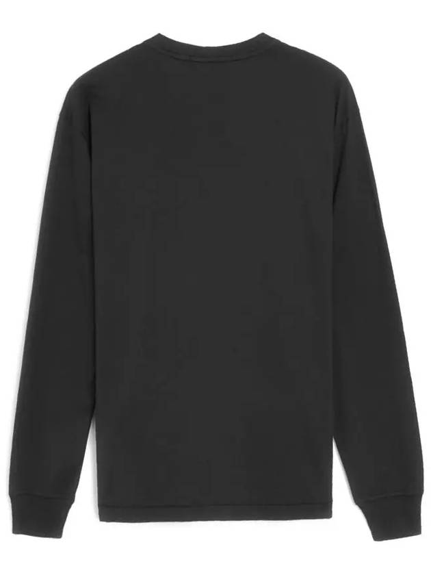 Logo Patch Cotton Long Sleeve T-Shirt Black - STONE ISLAND - BALAAN 4