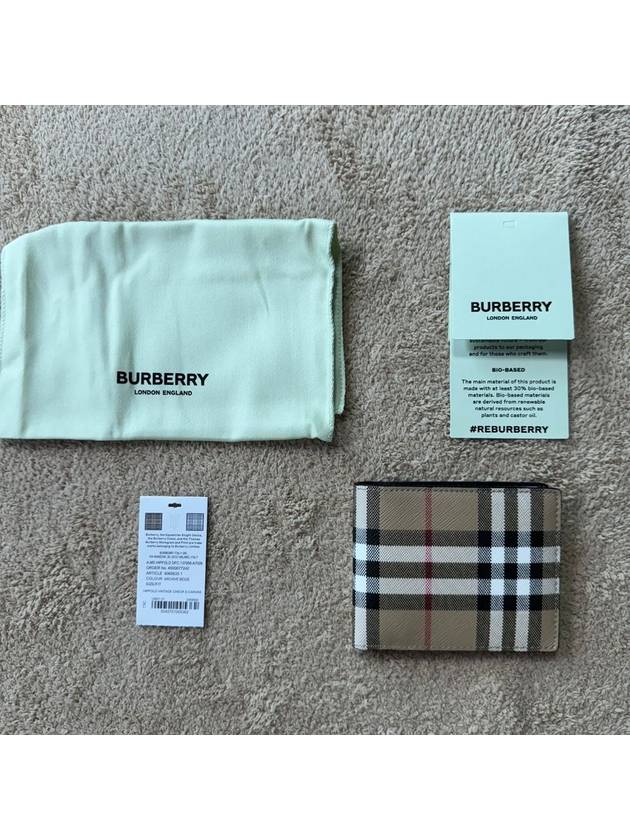 Vintage Check Heelfold Half Wallet Beige - BURBERRY - BALAAN 5