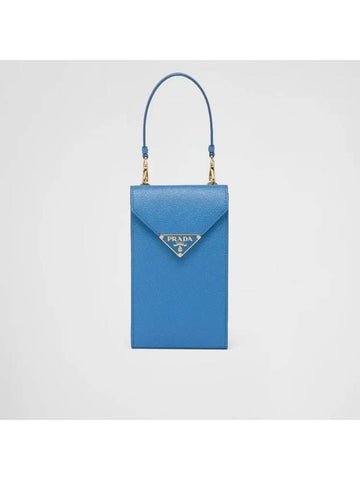 Saffiano Leather Mini Bag Blue - PRADA - BALAAN 1