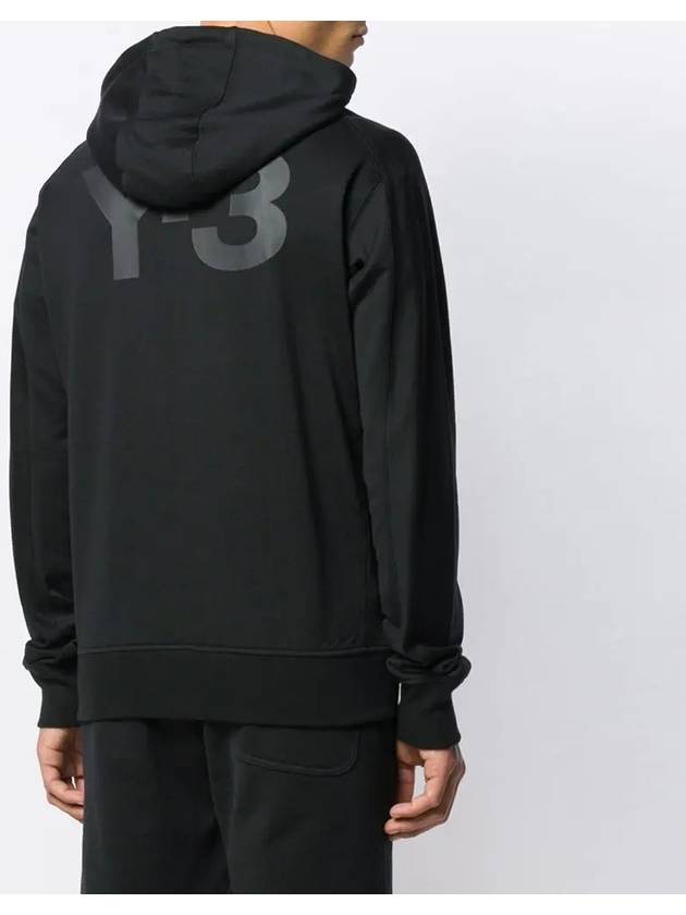 Classic Back Logo Printed Zip Up Hoodie Black - Y-3 - BALAAN 4