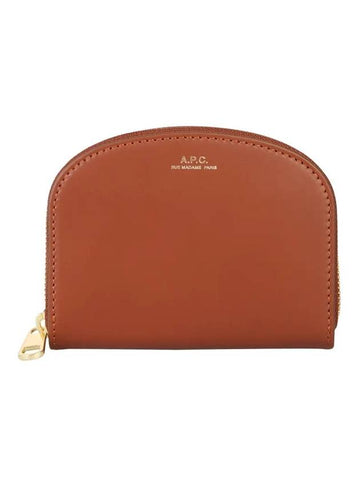 Demiloon Half Moon Zipper Card Wallet Brown - A.P.C. - BALAAN.