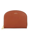 Demi Lune Half Moon Zipper Card Wallet Brown - A.P.C. - BALAAN 1