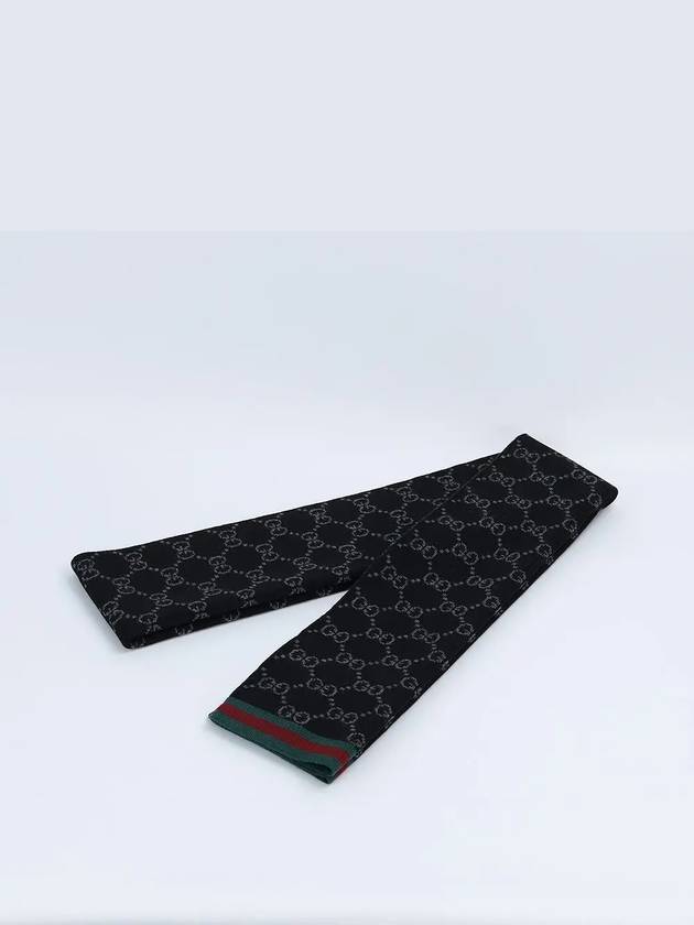 GG Two-Tone Wool Scarf Black - GUCCI - BALAAN 5