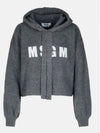 Wool Cashmere Biscuit Hooded Knit Top Grey - MSGM - BALAAN 2