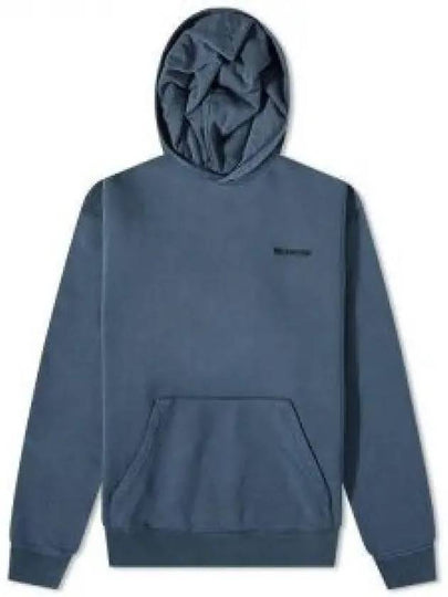 Logo Cotton Hoodie Washed Blue - BALENCIAGA - BALAAN 2