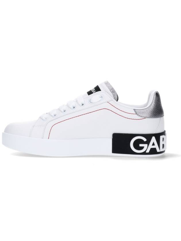 Portofino Silver Tab Low Top Sneakers White - DOLCE&GABBANA - BALAAN 4