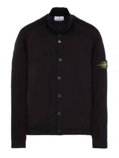 Badge Button Knit Cardigan Navy - STONE ISLAND - BALAAN 2