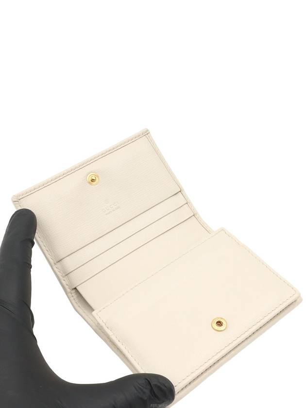 GG Supreme Canvas White Leather Gold Plated Horsebit 1955 Card Case Wallet - GUCCI - BALAAN 9