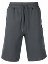 Metropolis Diagonal Fleece Shorts Gray - CP COMPANY - BALAAN.