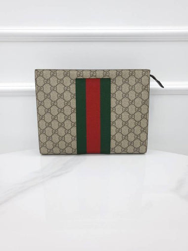 GG Supreme Web Clutch Bag 475316 - GUCCI - BALAAN 1