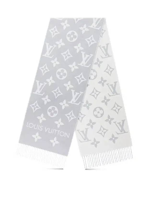 LV Essential Monogram Wool Scarf Light Grey - LOUIS VUITTON - BALAAN 2