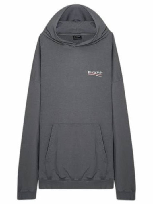 Wave Logo Large Fit Hoodie Grey - BALENCIAGA - BALAAN 2