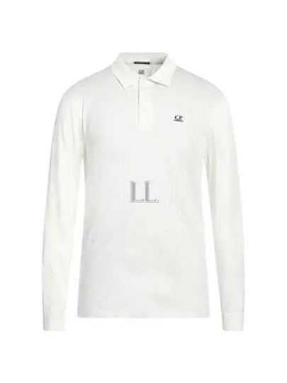 Logo Print Long Sleeve Polo Shirt White - CP COMPANY - BALAAN 2