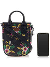 floral-print leather tote bag - KENZO - BALAAN.