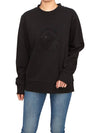 Crystal Logo Cotton Sweatshirt Black - MONCLER - BALAAN 5