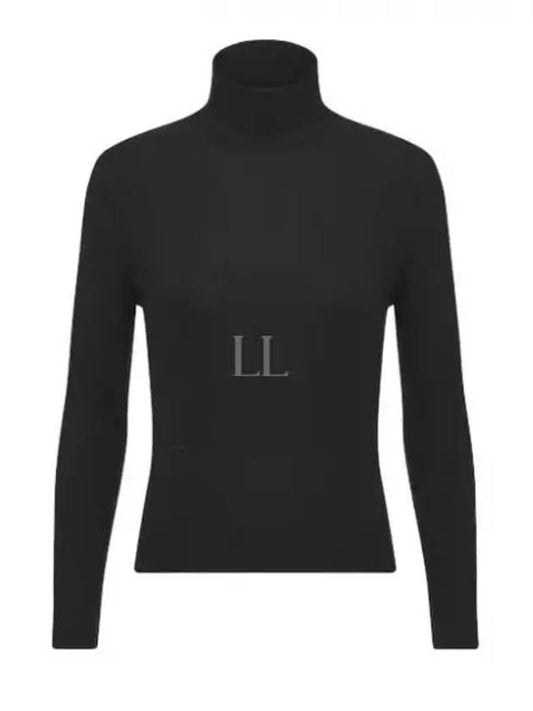 Long Sleeve Cashmere Silk Turtleneck Black - DIOR - BALAAN 2