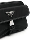 Re-Nylon Saffiano Leather Shoulder Bag Black - PRADA - BALAAN 4