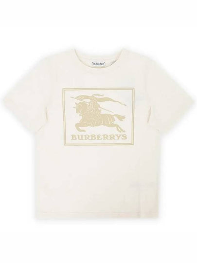 Kids Logo Print Short Sleeve T-Shirt Beige - BURBERRY - BALAAN 2