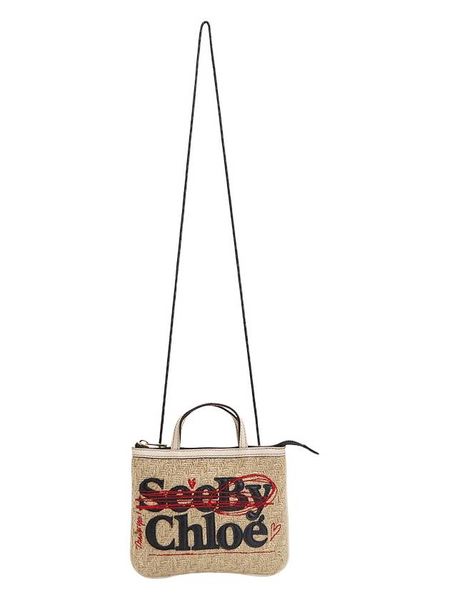 Lettering Logo Jute Tote Bag Beige - CHLOE - BALAAN 7