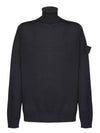 Wool Knit Turtleneck Black - STONE ISLAND - BALAAN 1