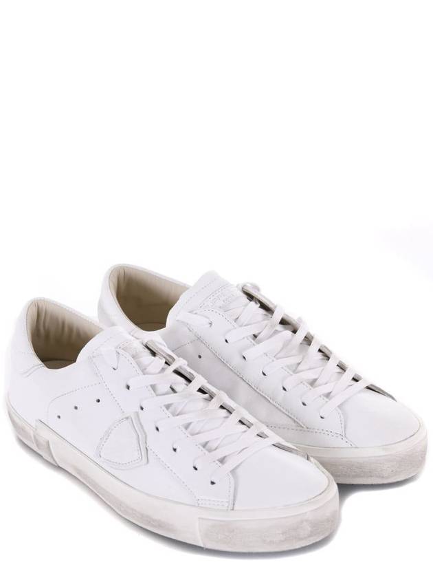 PLSX White Tab Canvas Low Top Sneakers - PHILIPPE MODEL - BALAAN 3