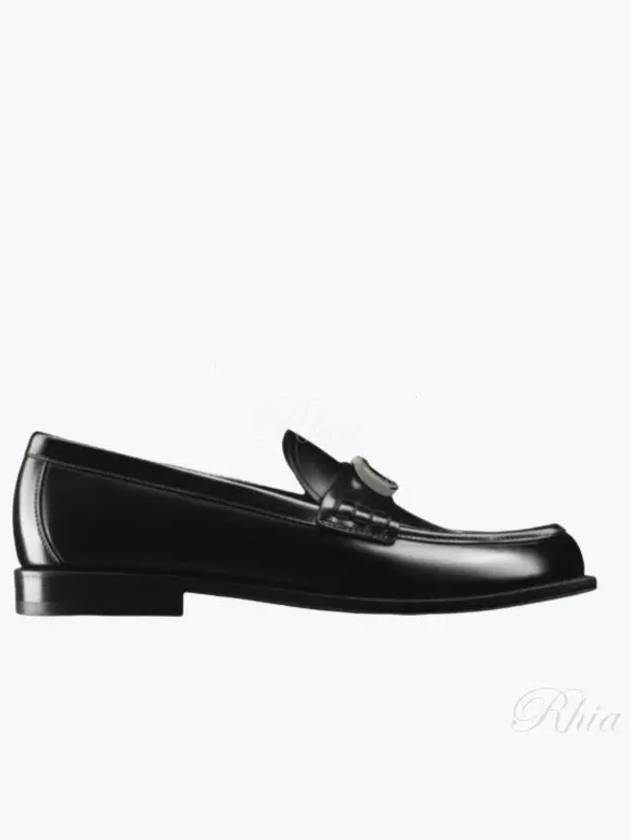 Granville CD Logo Leather Loafers Black Polished - DIOR - BALAAN 2