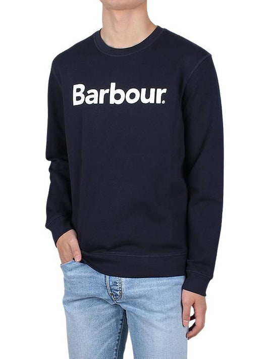 Logo Print Cotton Sweatshirt Navy - BARBOUR - BALAAN 2