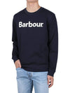 Logo Print Cotton Sweatshirt Navy - BARBOUR - BALAAN 2