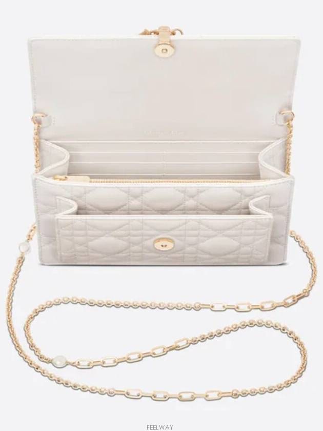 Lady Chain Canage Lambskin Pouch Bag White - DIOR - BALAAN 5