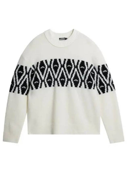 Men's Jalen Jacquard Knit Sweater Whisper White - J.LINDEBERG - BALAAN 2