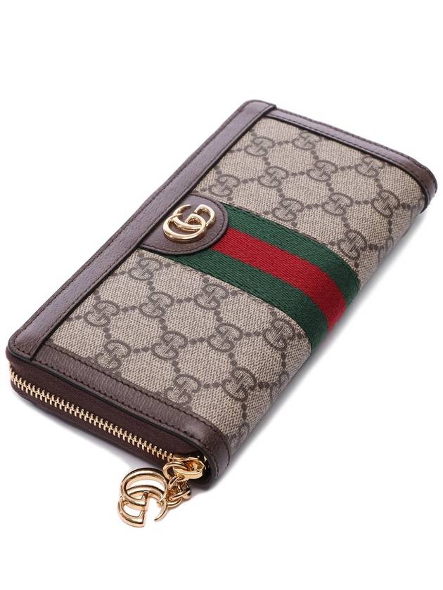 Ophidia GG Supreme Zipper Around Canvas Long Wallet Brown Beige - GUCCI - BALAAN 6