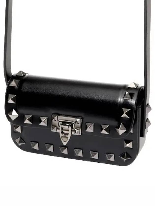 Rockstud Mini Leather Shoulder Bag Black - VALENTINO - BALAAN 2