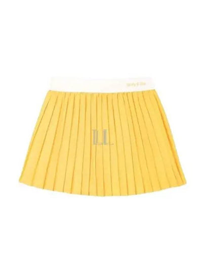 Women's Classic Logo Pleated Skirt Yellow - SPORTY & RICH - BALAAN 2