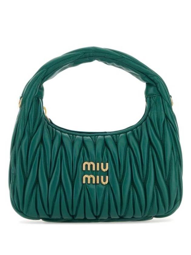 Wander Materasse Nappa Leather Mini Hobo Tote Bag Lagoon Blue - MIU MIU - BALAAN 1