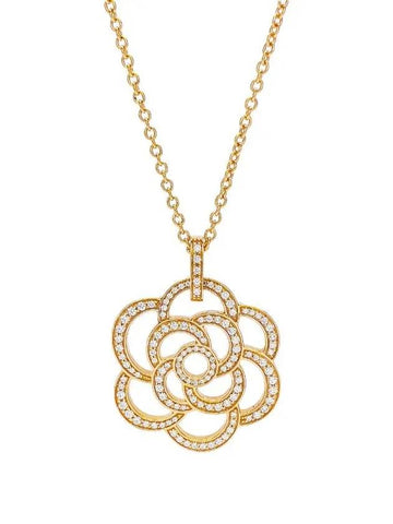 Camellia necklace 18K pink gold full pave diamond 4ET0098 - CHANEL - BALAAN 1