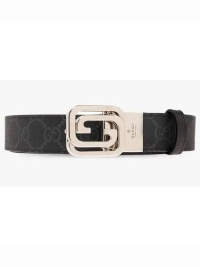 Squared Interlocking G Reversible Leather Belt Black - GUCCI - BALAAN 2