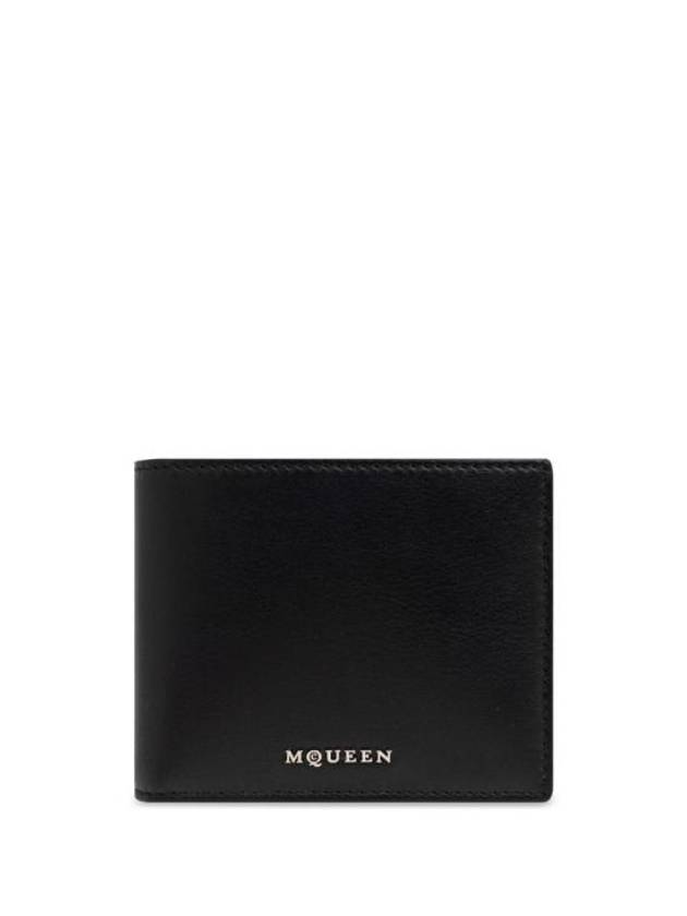 Logo Plaque Bifold Half Wallet Black - ALEXANDER MCQUEEN - BALAAN 2