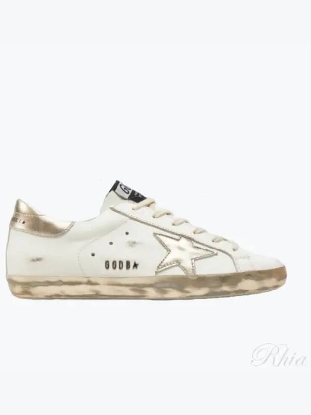 Women's Gold Sparkle Foxing Metal Stud Lettering Superstar Low Top Sneakers White - GOLDEN GOOSE - BALAAN 2