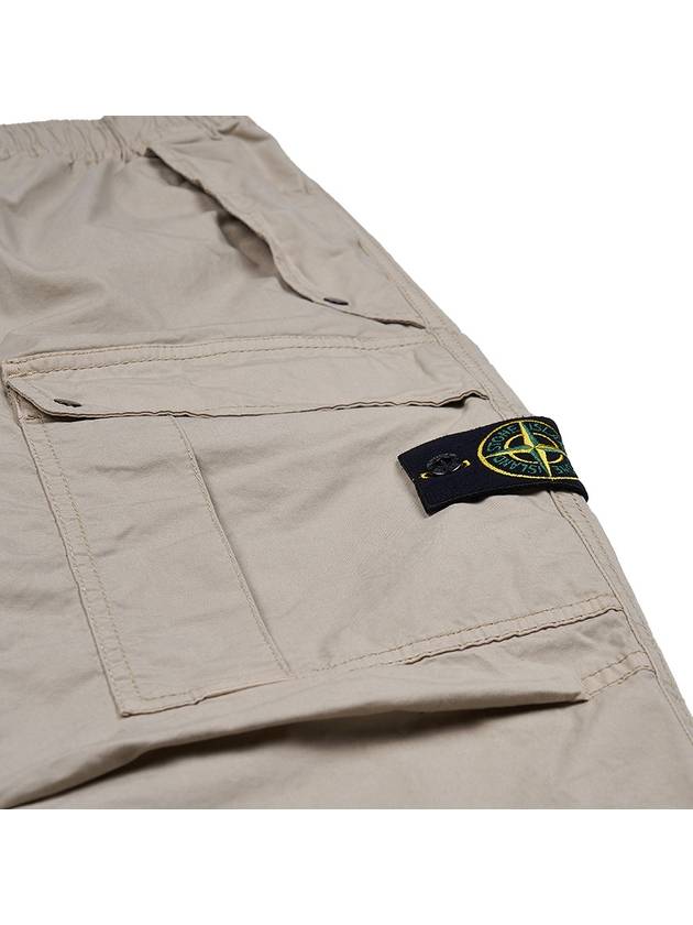 Logo Twill Cotton Cargo Track Pants Sand - STONE ISLAND - BALAAN 5