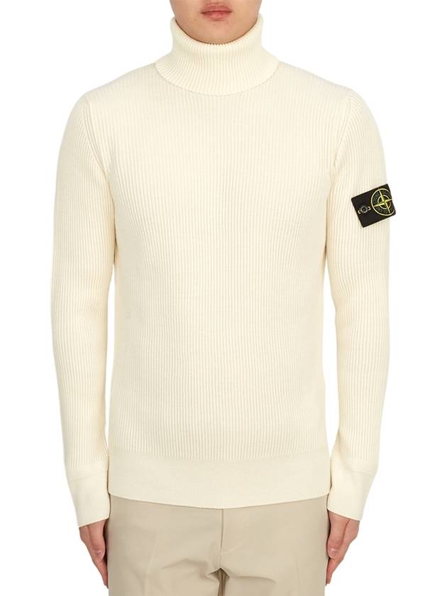 Men's Logo Patch Turtleneck White - STONE ISLAND - BALAAN 2