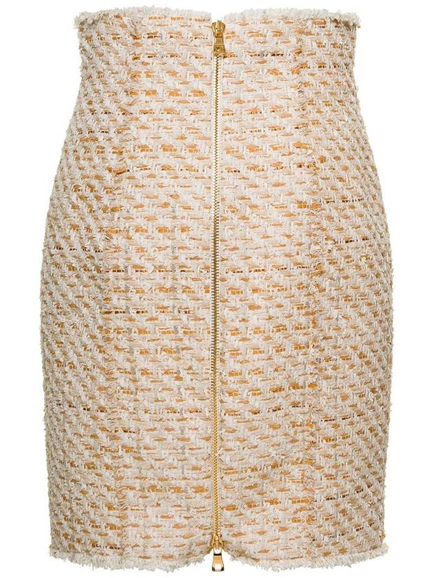 Short Skirt AF0LB845CD62GCC Beige - BALMAIN - BALAAN 3