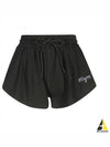 Embroidered Logo Cotton Shorts Black - MSGM - BALAAN 2